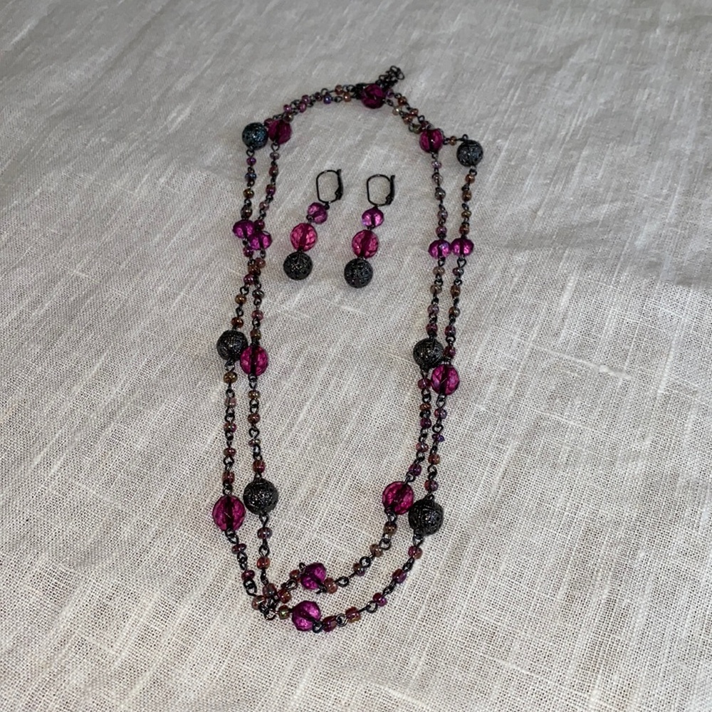 Premier Designs 'Purple Passion" Earring/Necklace Set